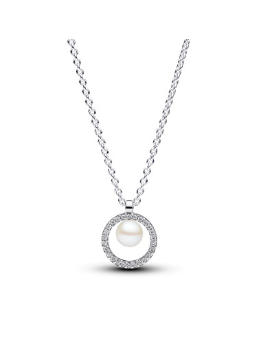 Colar Treated Freshwater Cultured Pearl & Pavé Pandora