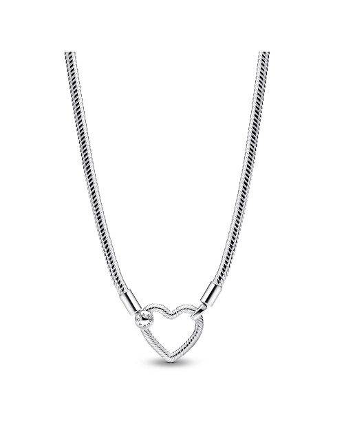 Colar Malha Snake Fecho Coração