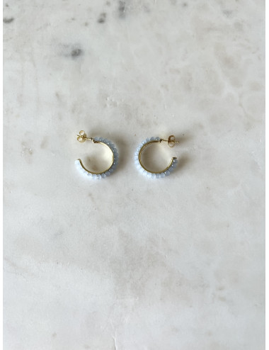 Argolas Fun Blue Prata Dourada