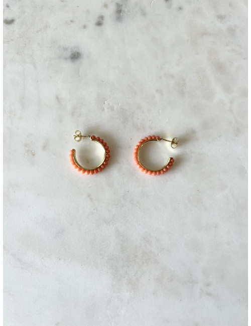 Argolas Fun Coral Prata Dourada