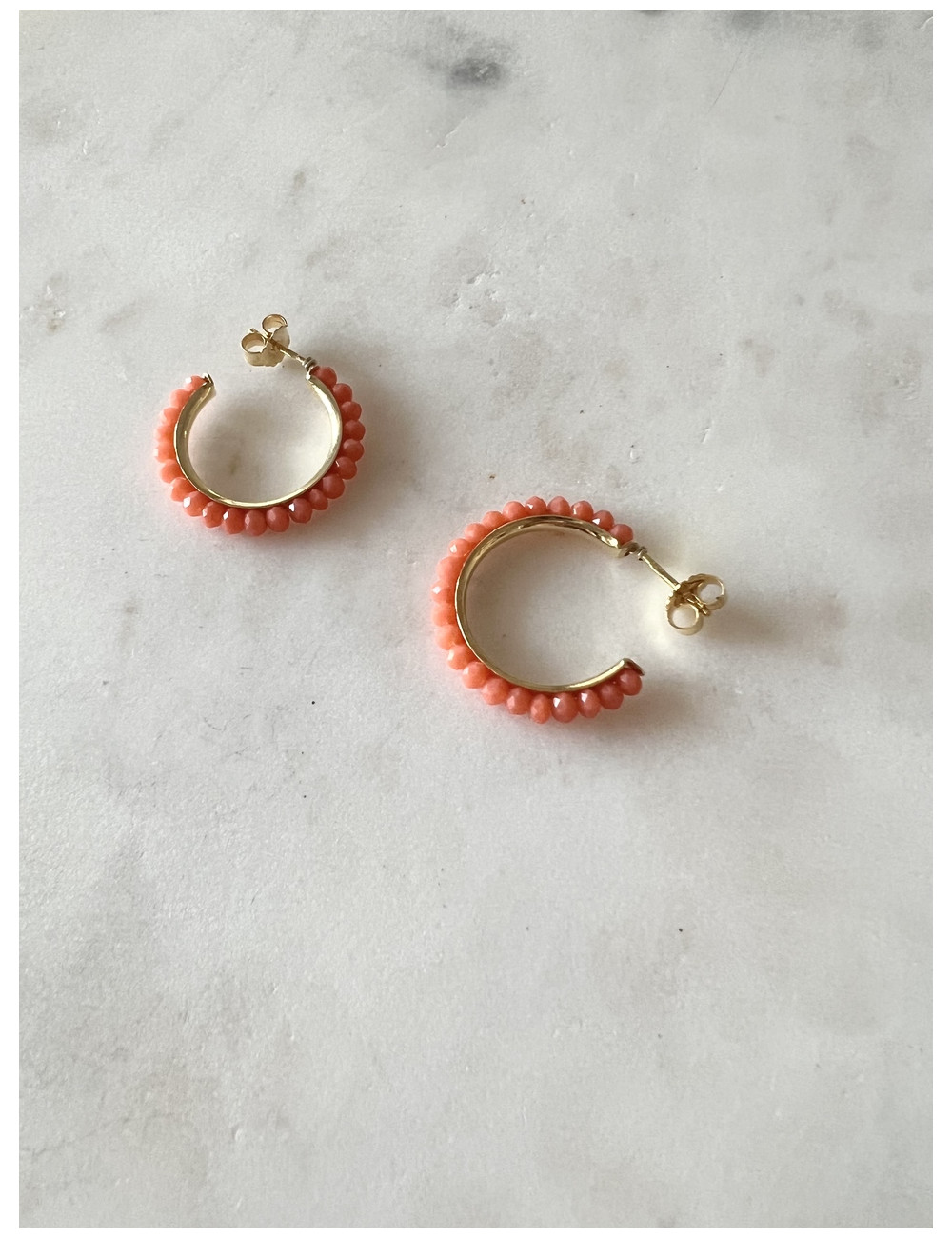 Argolas Fun Coral Prata Dourada