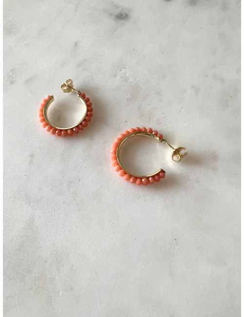 Argolas Fun Coral Prata Dourada