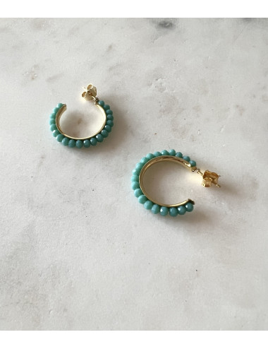 Argolas Fun Turquoise Prata Dourada