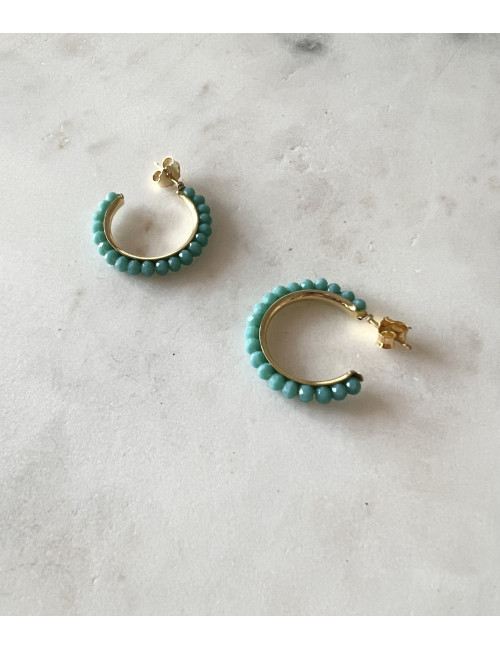 Argolas Fun Turquoise Prata Dourada