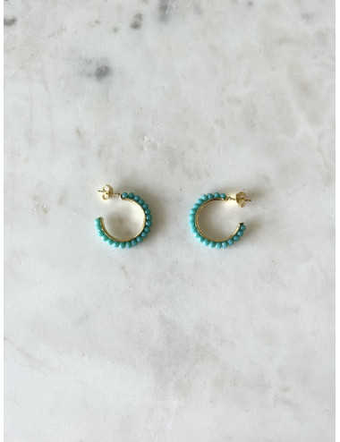 Argolas Fun Turquoise Prata Dourada