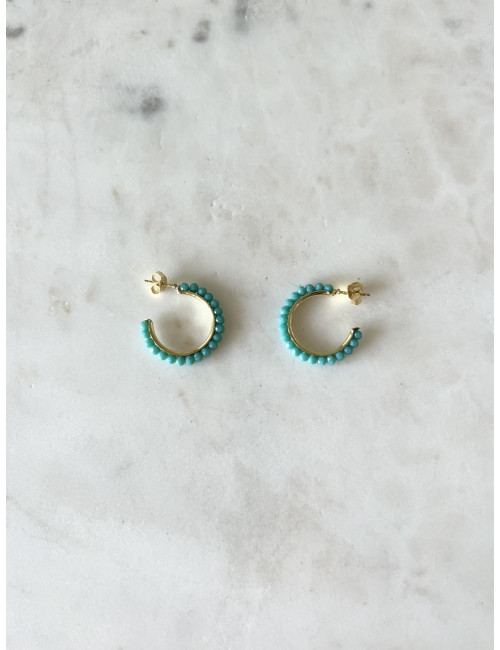 Argolas Fun Turquoise Prata Dourada