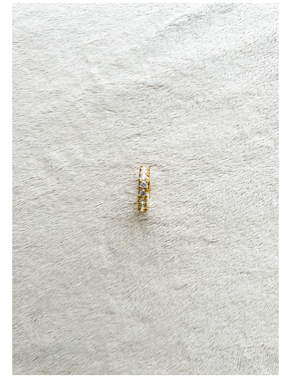 ALIANÇA MEMÓRIA CRISTAIS BRANCOS PRATA DOURADA