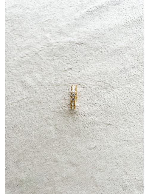 ALIANÇA MEMÓRIA CRISTAIS BRANCOS PRATA DOURADA