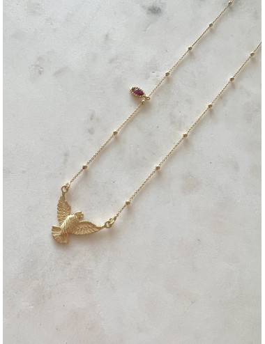 Colar Espirito Santo Prata Dourada