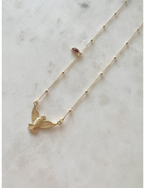 Colar Espirito Santo Prata Dourada