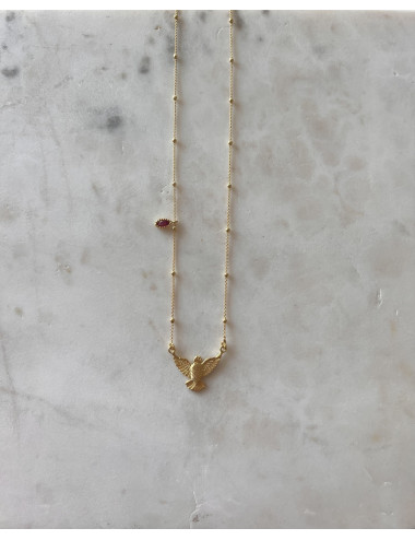 Colar Espirito Santo Prata Dourada