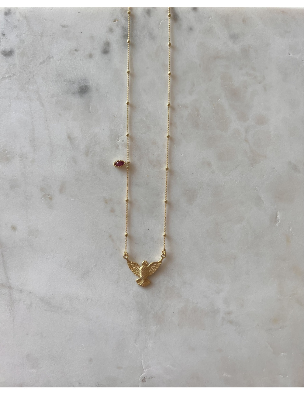 Colar Espirito Santo Prata Dourada