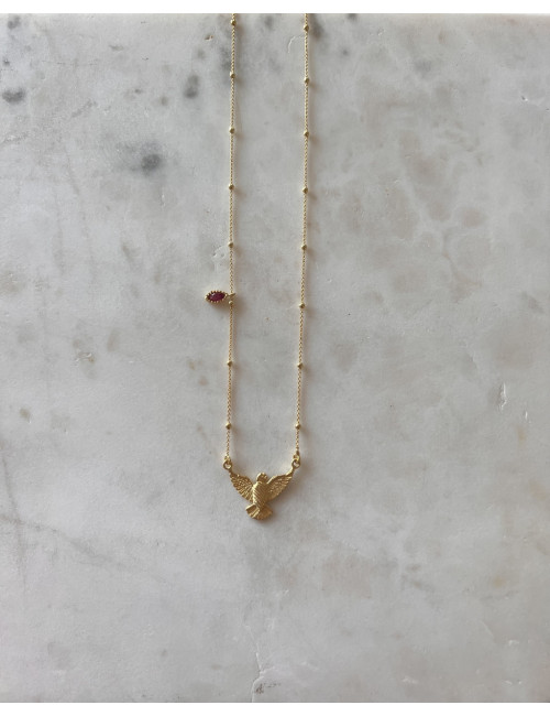 Colar Espirito Santo Prata Dourada