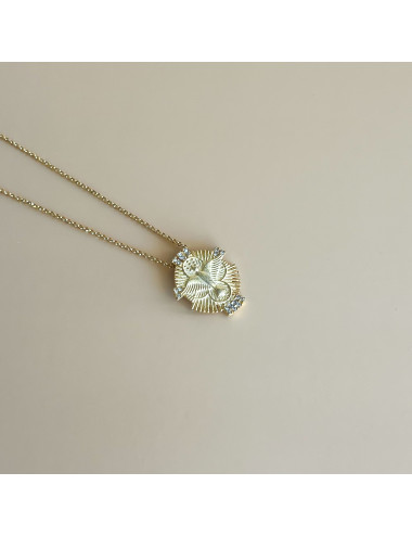 Colar Espirito Santo Prata Dourada