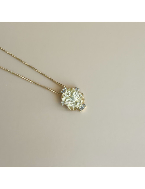 Colar Espirito Santo Prata Dourada