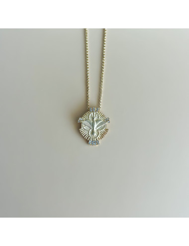 Colar Espirito Santo Prata Dourada