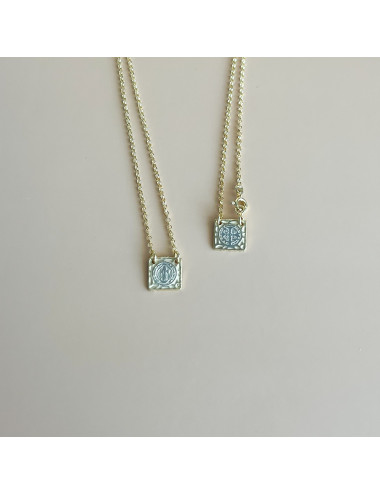 Escapulário Prata Dourada