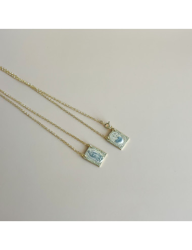 Escapulário Coração de Jesus Prata Dourada