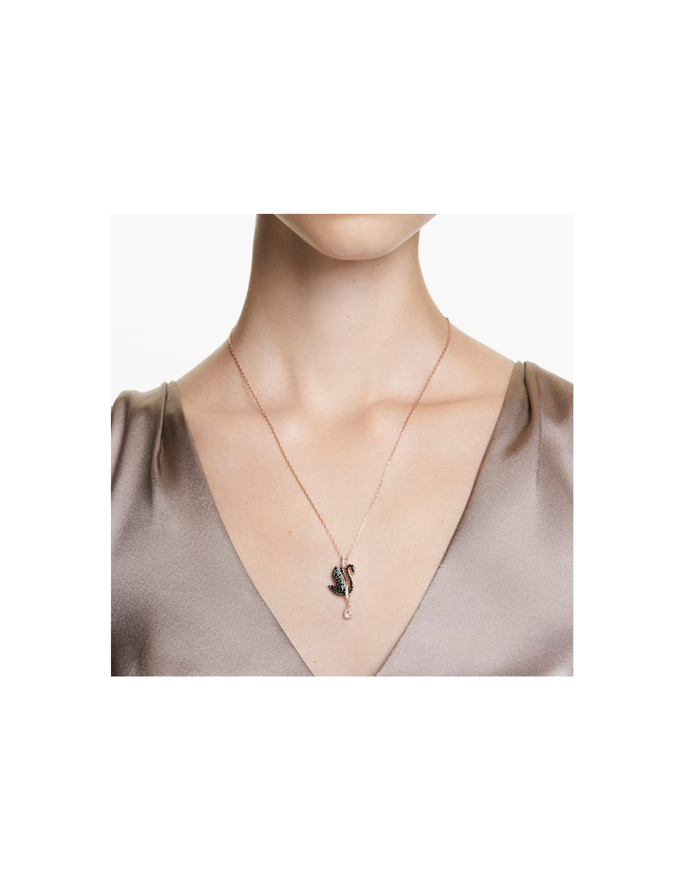 Colar Black Swan Swarovski