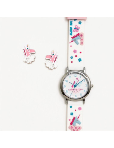 Set Relógio Unicórnio Branco Agatha Ruiz de La Prada