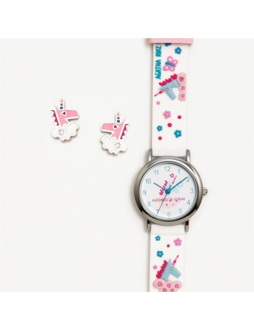 Set Relógio Unicórnio Branco Agatha Ruiz de La Prada