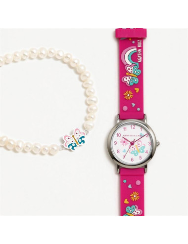 Set Relógio Unicórnio Fucsia Agatha Ruiz de La Prada