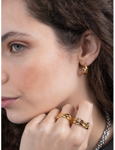 Brincos One Infinity Twisted Gold