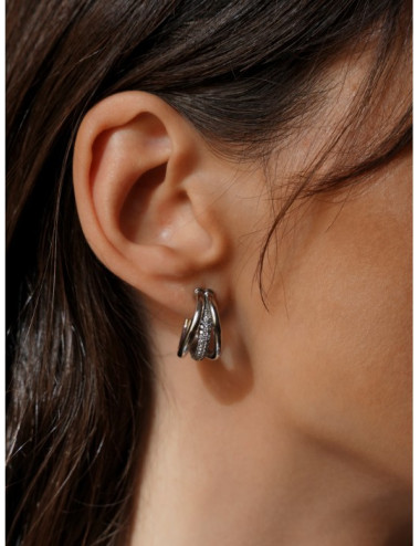 Brincos One Silver Frost Crystal