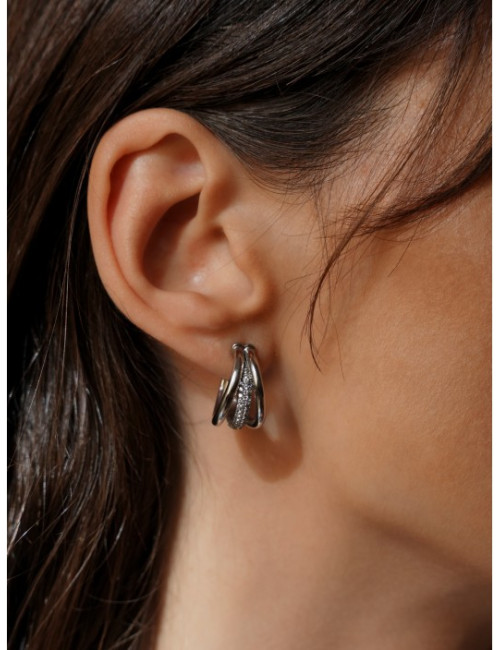 Brincos One Silver Frost Crystal