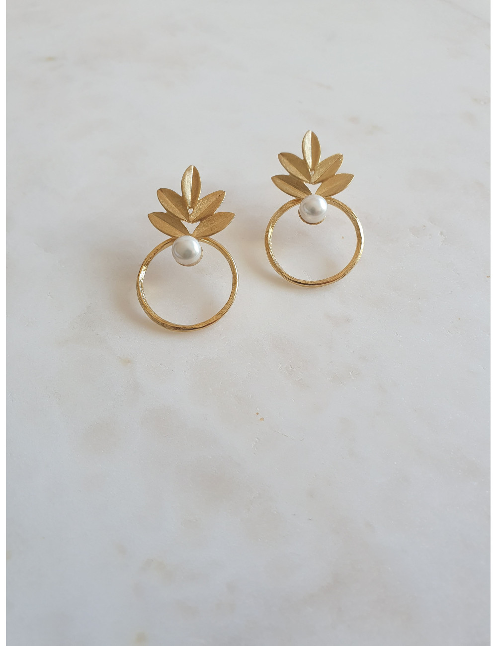 BRINCOS BEAUTY LEAF PRATA DOURADA