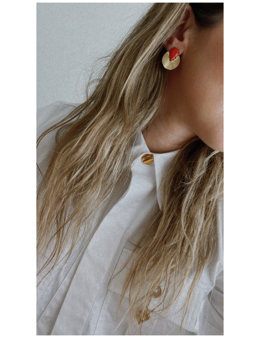 BRINCOS POWER CORAL PRATA