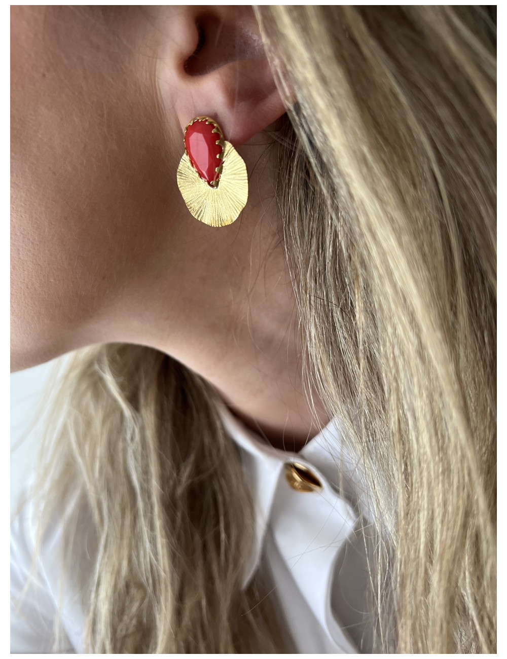 BRINCOS POWER CORAL PRATA