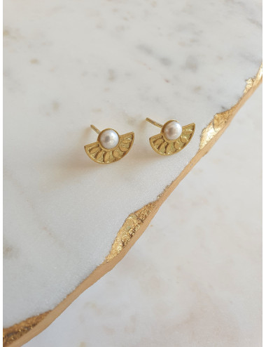 BRINCOS CLEO PRATA DOURADA