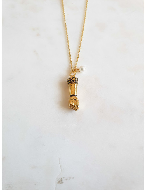 COLAR FISGA PRATA DOURADA