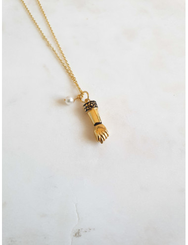 COLAR FISGA PRATA DOURADA