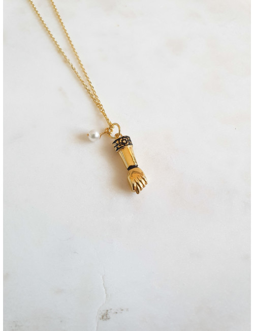 COLAR FISGA PRATA DOURADA