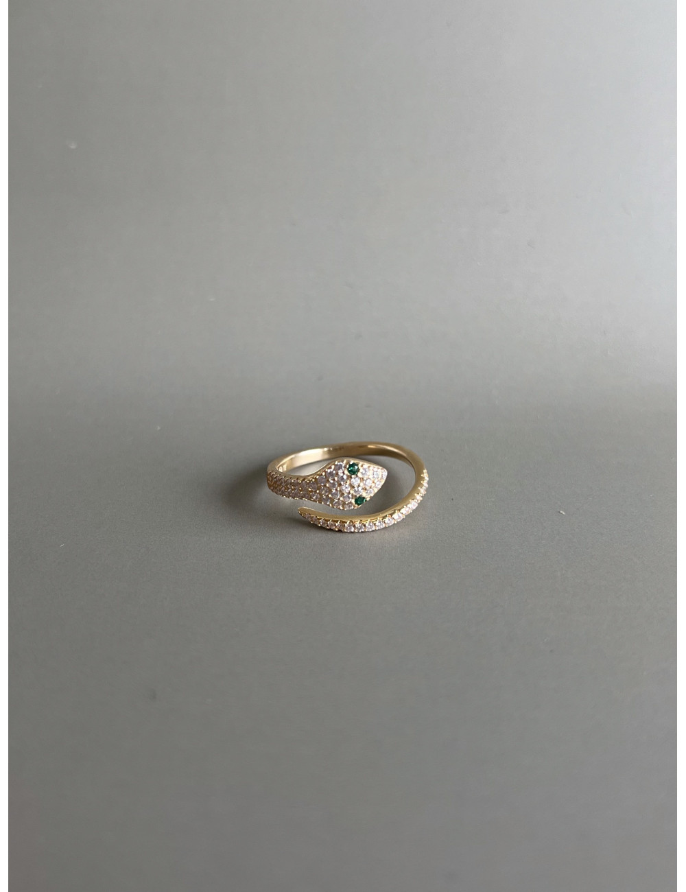 Anel Cobra Prata Dourada