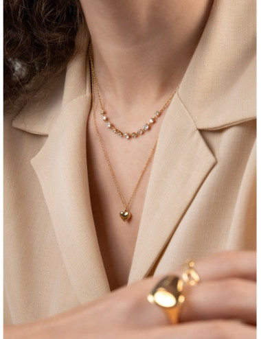 Colar One Neckmess Heart Gold