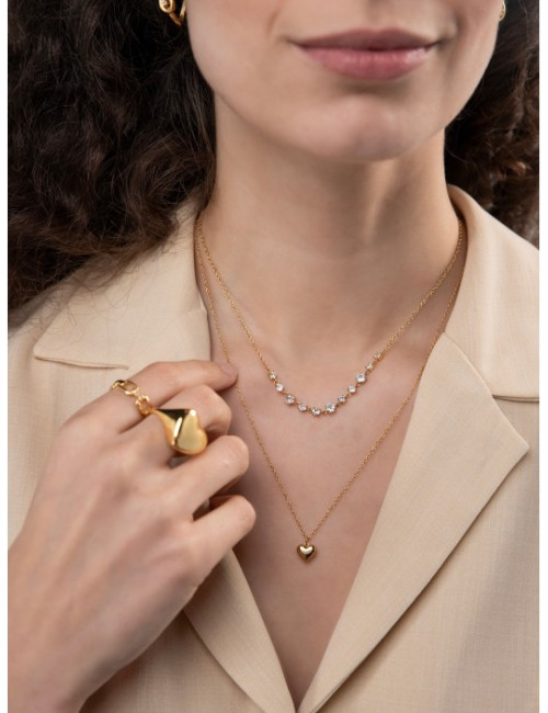 Colar One Neckmess Heart Gold