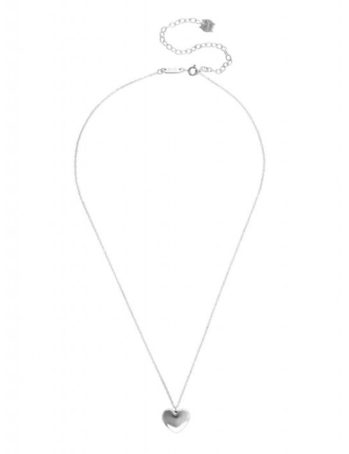 Colar One Neckmess Heart Big Silver