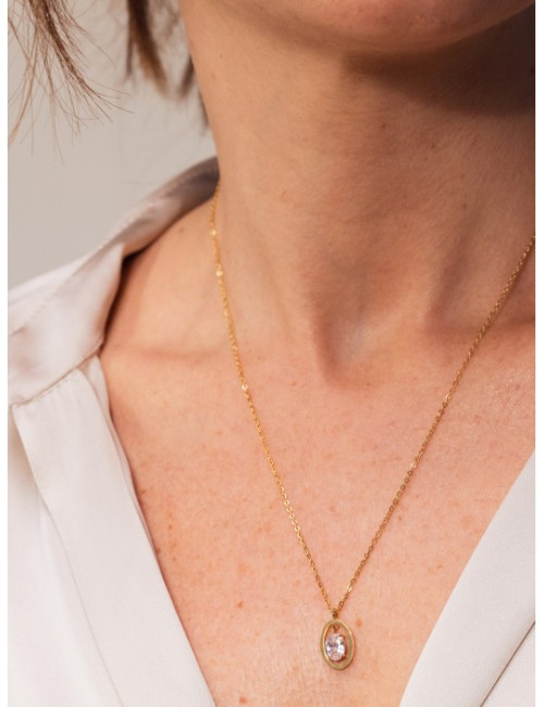 Colar One Birthstone Abril Coragem