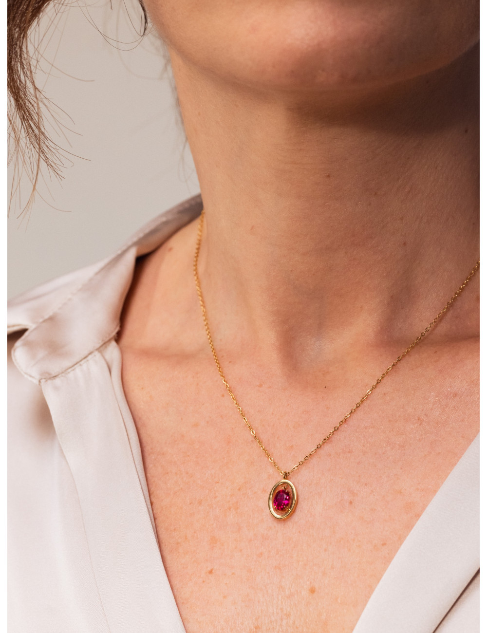 Colar One Birthstone Julho Paixão