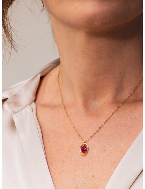 Colar One Birthstone Julho Paixão