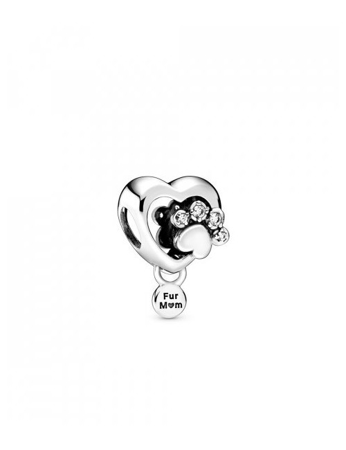 CONTA SPARKLING PAW PRINT AND HEART PANDORA