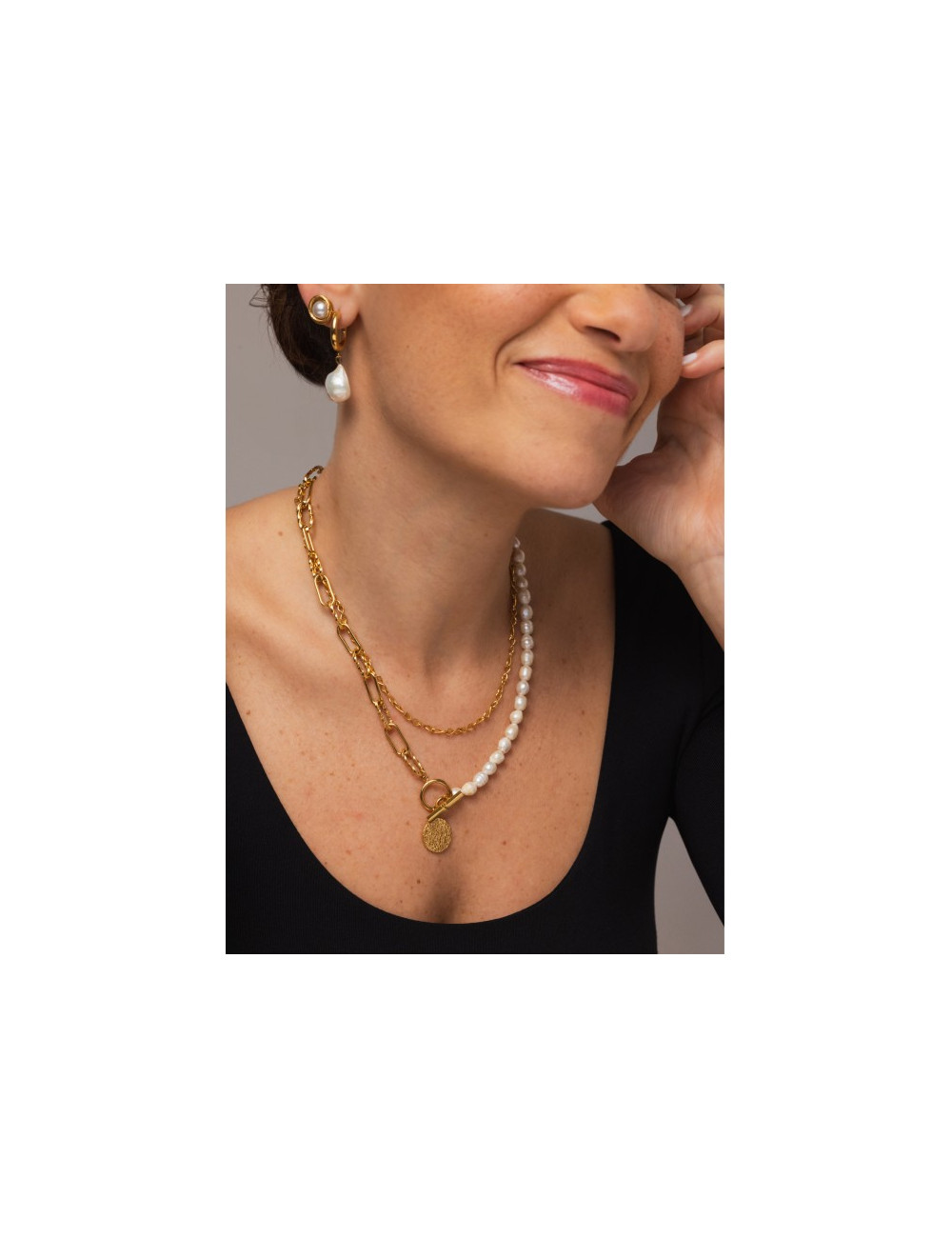 Colar One Neckmess Pearly