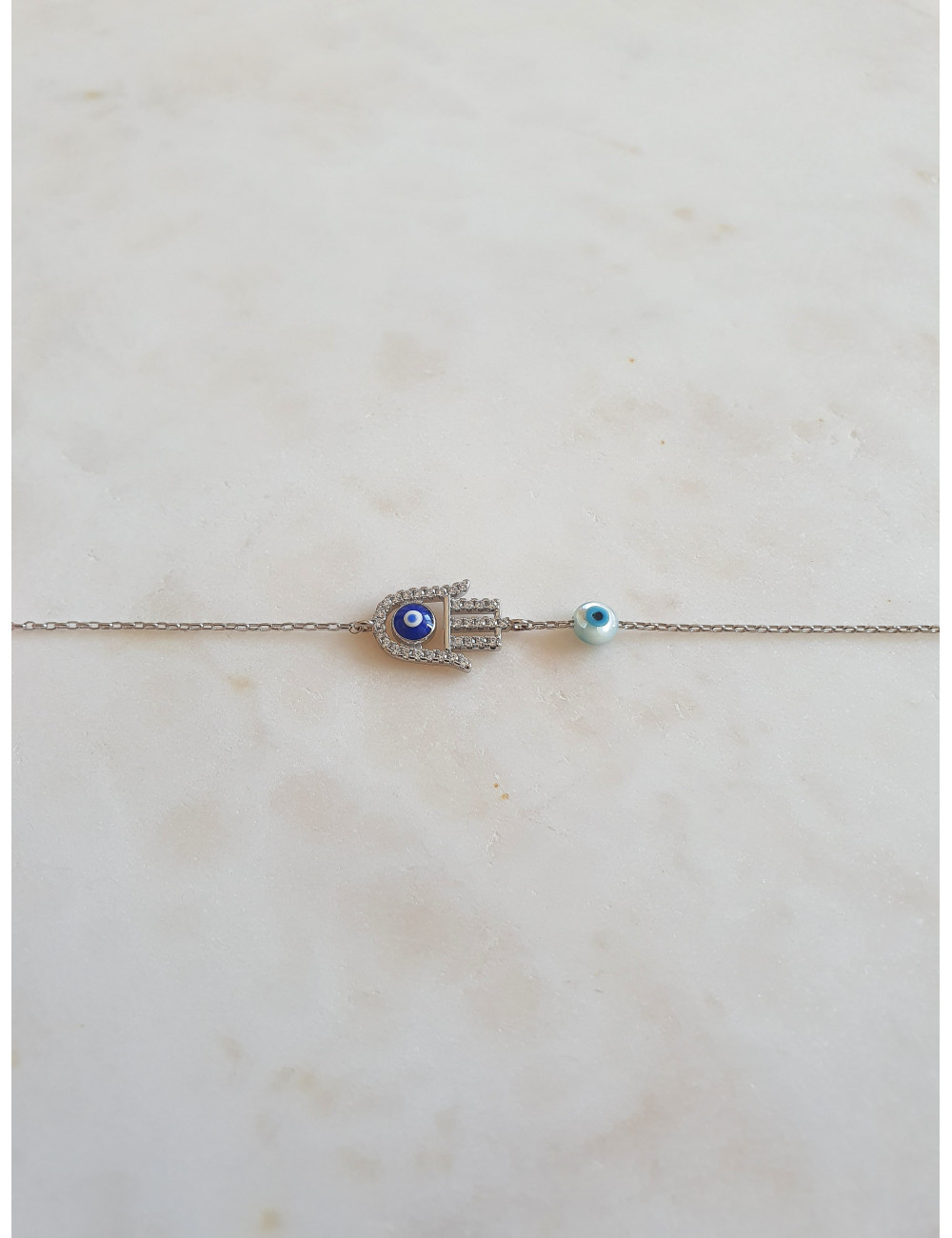 PULSEIRA HAMSA HAND EYE PRATA