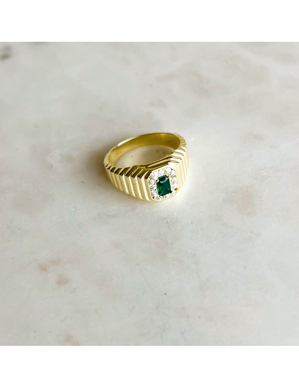 Anel Fiori Prata Dourada