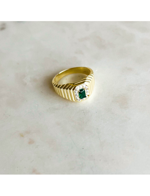 Anel Fiori Prata Dourada