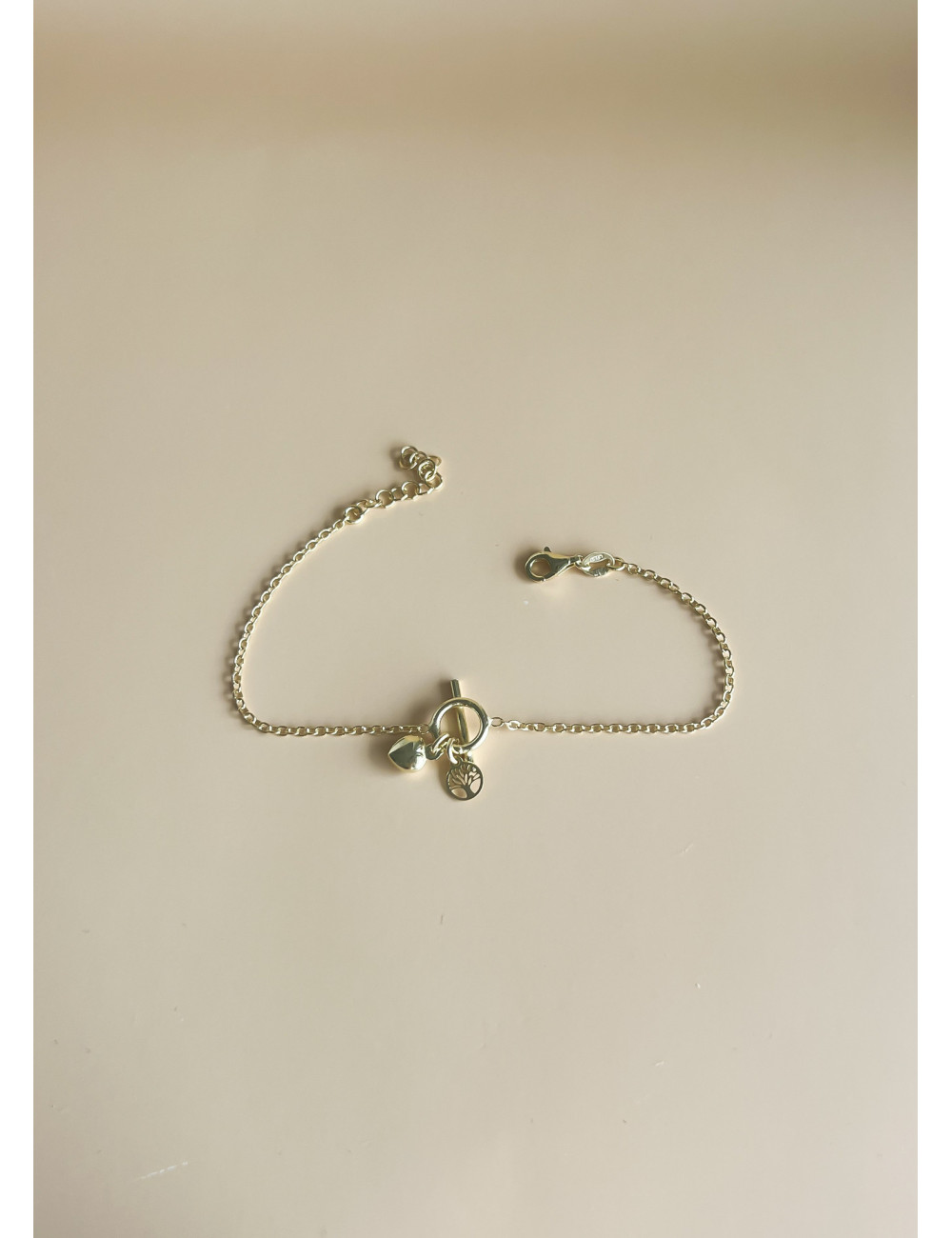 Pulseira Heart & Tree Life Prata Dourada