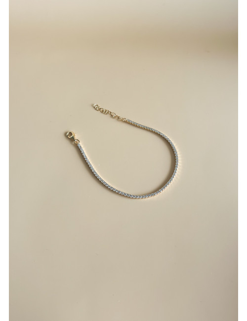 Pulseira Riviera Branca Prata Dourada